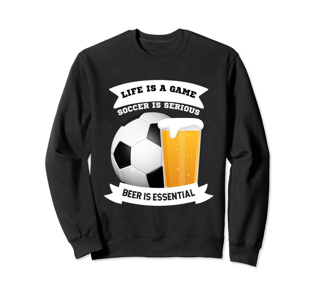 Soccer And Beer Fusion Funny Sweatshirt - Aesthetic Graphic for Adults