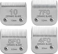 Size10/ 7FC/5FC/4FC Detachable Pet Dog Clipper Blades, Compatible with Most Oster A5, KM Series Clippers,Made of Ceramic Blade & Stainless Steel Blade 5PACK