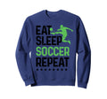 Eat Sleep Soccer Repeat Sport Sweatshirt - Minimalist Print for Adults