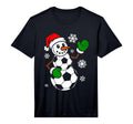 Soccer Santa Hat Snowman Funny T-Shirt - Fun Novelty Design for Adults