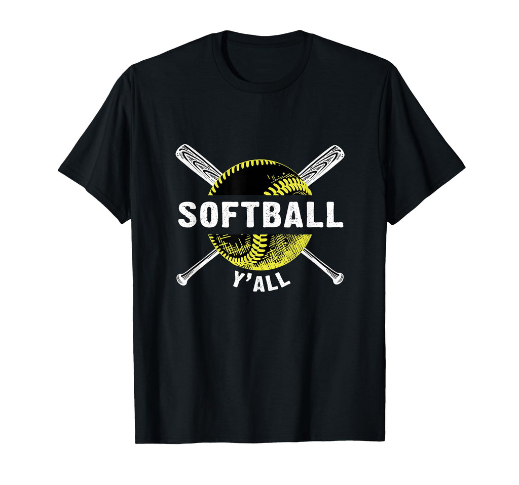 Softball Sports Yall Softball Gifts T-Shirt - Casual Everyday Wear Unisex