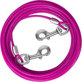 Dog Tie Out Cable 10/15/20/25/30 FT Runner for Yard Steel Wire Cable with Durable Superior Clips Pink Chains for Outside Dog Lead for Large Up to 165 Lbs