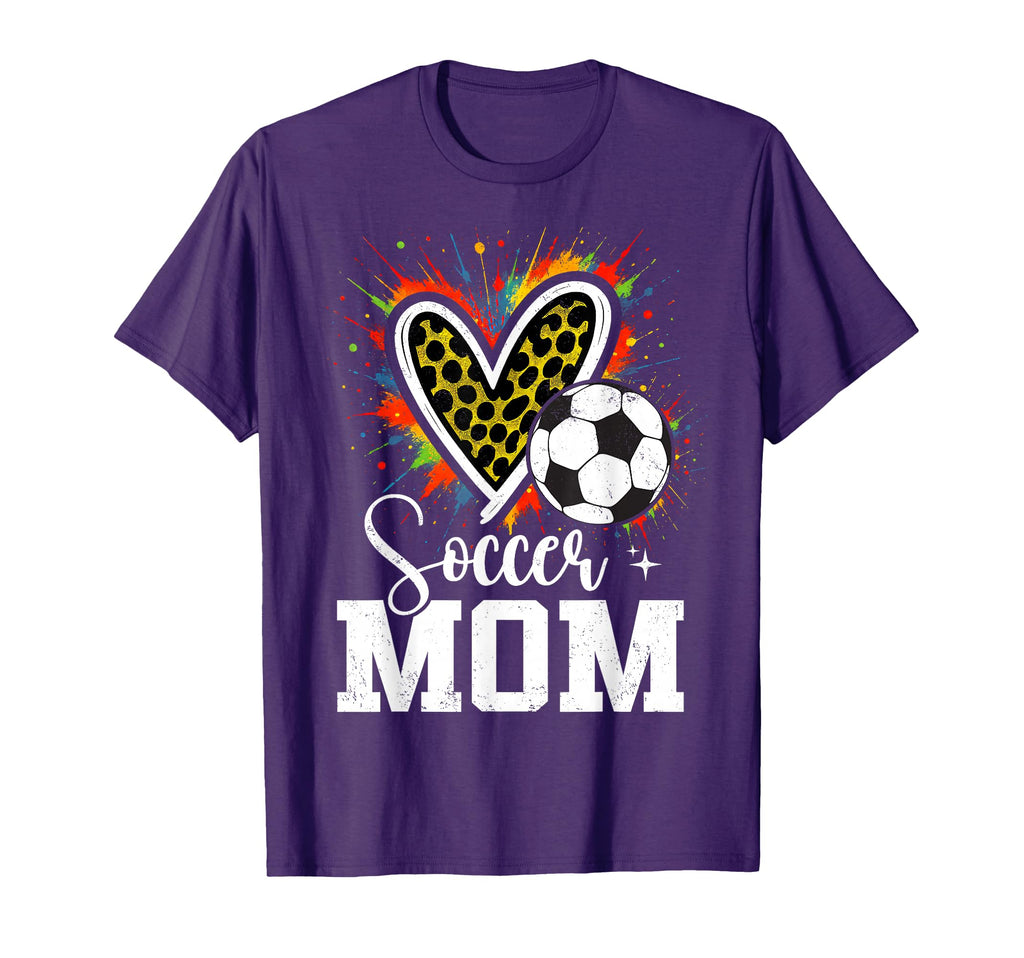 My Favorite Soccer Ball Mom Leopard T-Shirt - Fun Novelty Design Men Women