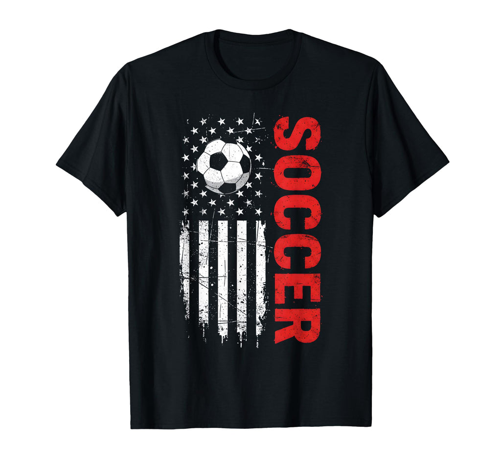 Patriotic Usa Soccer Ball Distressed T-Shirt - Custom Art Print for Adults