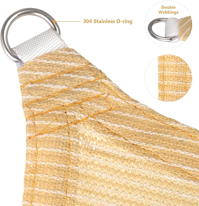 Eden's Decor Straight Flat-Edged Sun Shade Sail Rectangular 4' x 9' Beige UV-Blocking Outdoor Canopy Fabric Cloth Awning for Pergola Patio Garden Backyard Custom Size