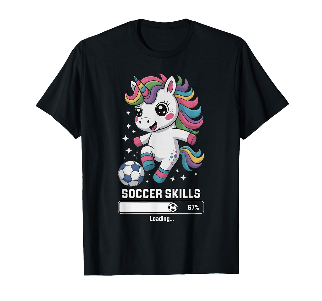 Unicorn Soccer Skills Loading Score Mom T-Shirt - Aesthetic Graphic Unisex