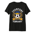 Champions Are Born February T-Shirt - Casual Everyday Wear for Adults