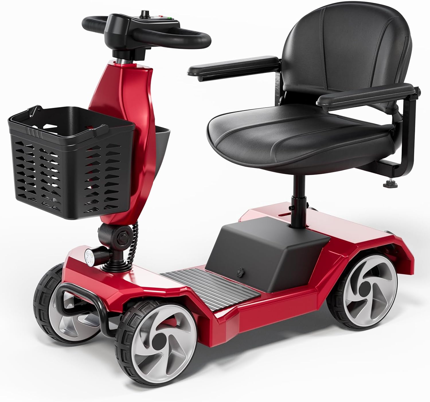 Foldable Mobility Scooters 4 Wheel Lightweight Mobility Scooters for Adults, 250W Powered Electric Wheelchair, Mobility Scooter with Seat, Folding Travel Motorized Scooter