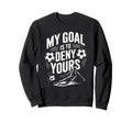 Goal Keeper And Soccer Player Sweatshirt - Minimalist Print for Adults
