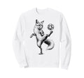 Funny Fox Freestyling Soccer Ball Sweatshirt - Graphic Print for Adults