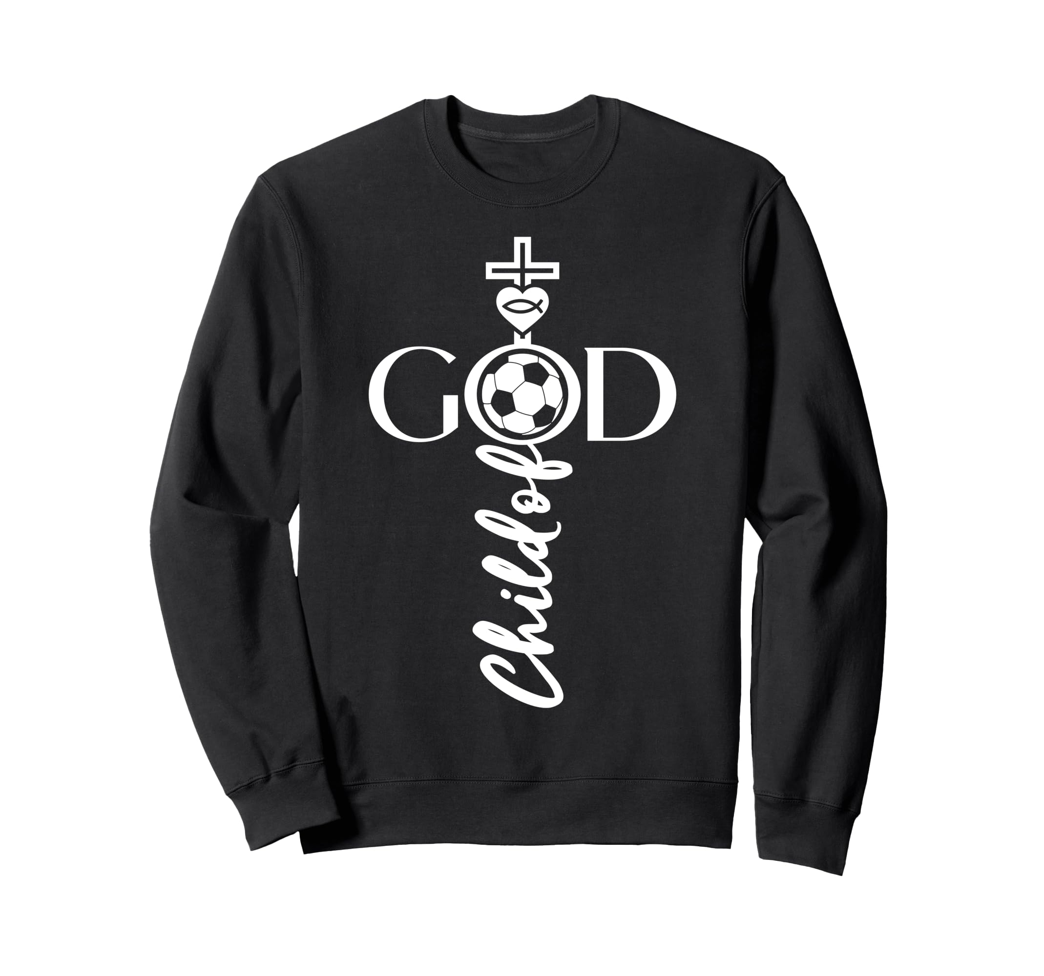 Religious Jesus Soccer Child God Sweatshirt - Trendy Graphic for Adults