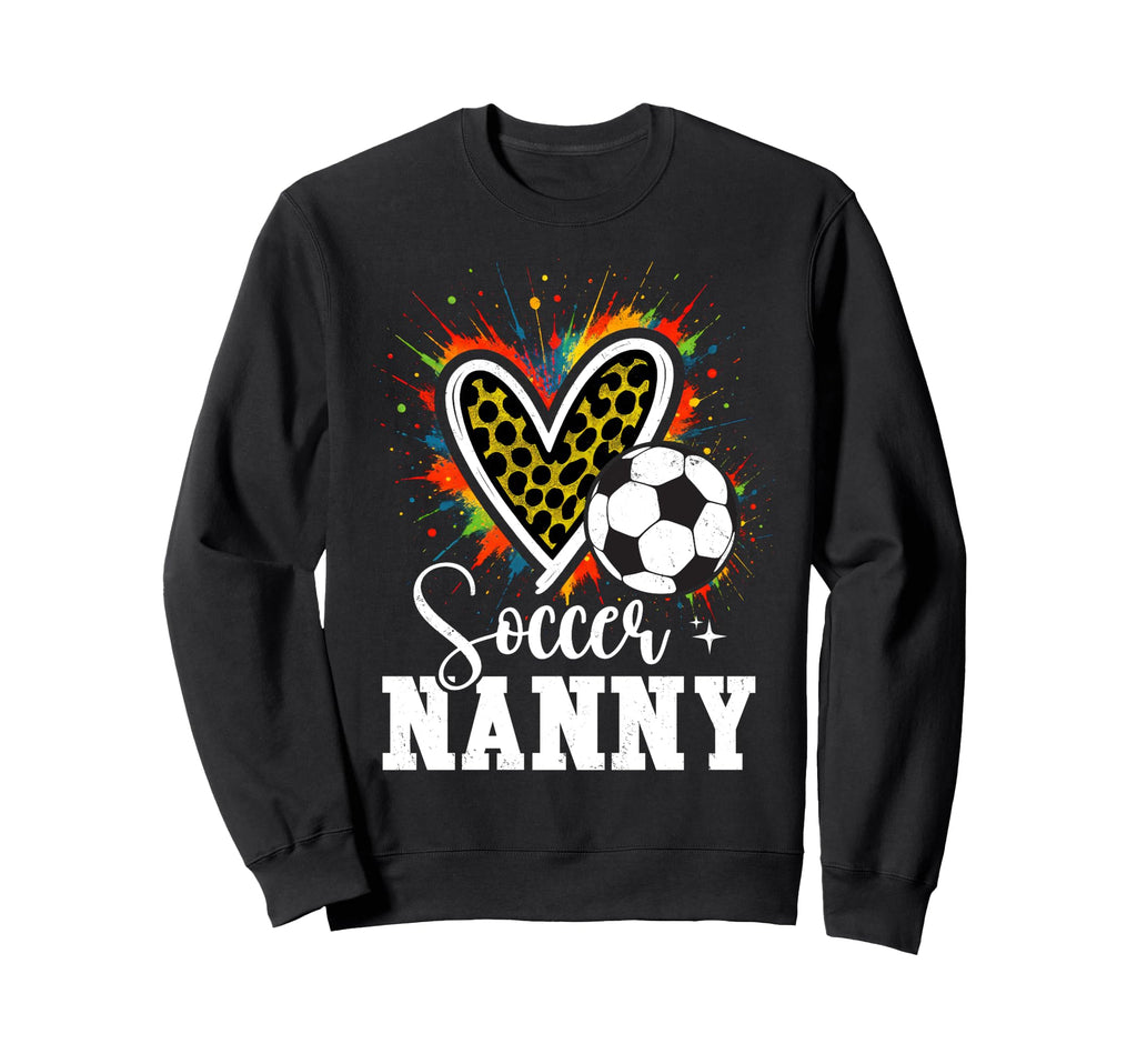 Soccer Nanny Leopard Heart Sweatshirt - Streetwear Style for Adults