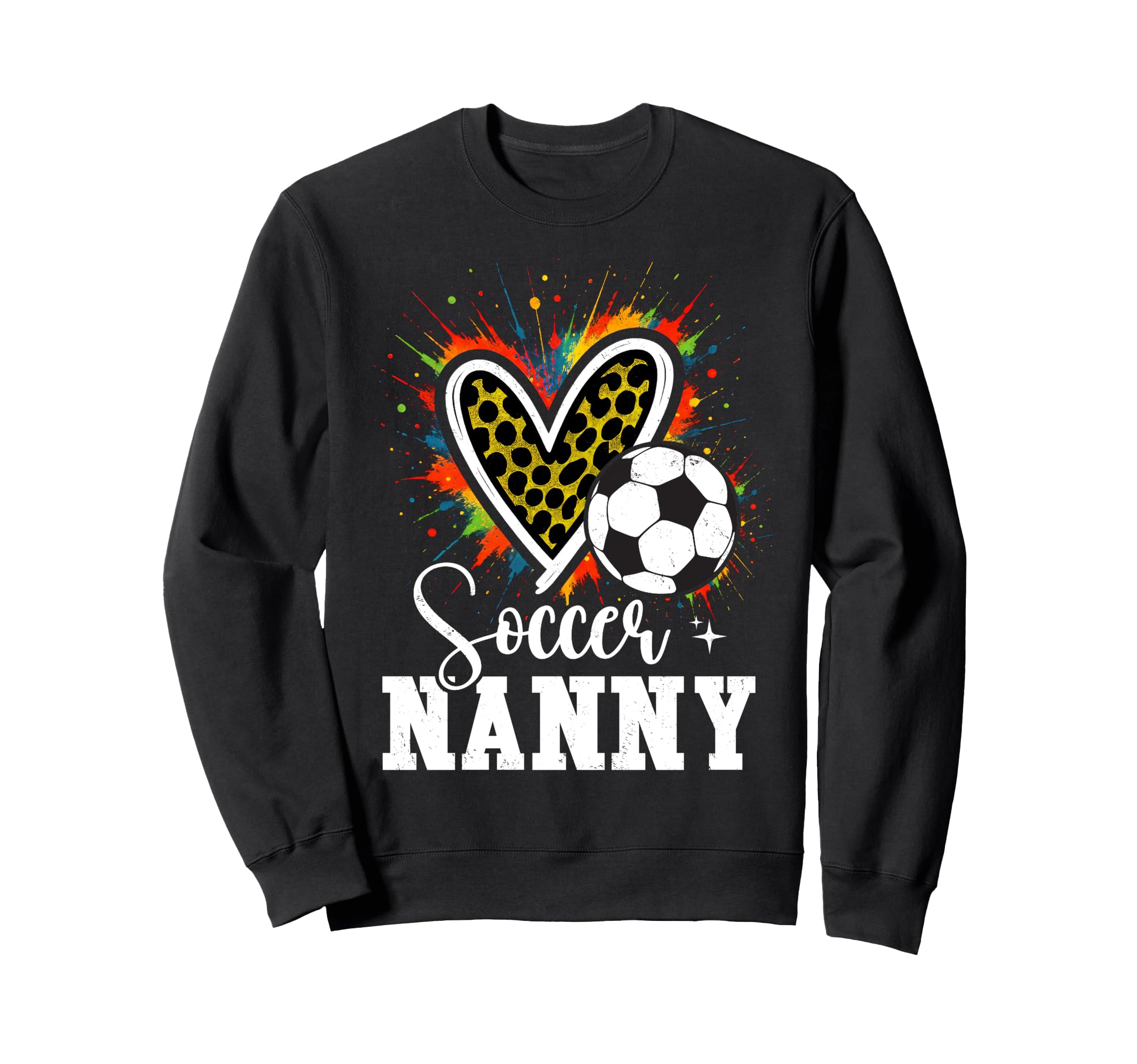 Soccer Nanny Leopard Heart Sweatshirt - Streetwear Style for Adults