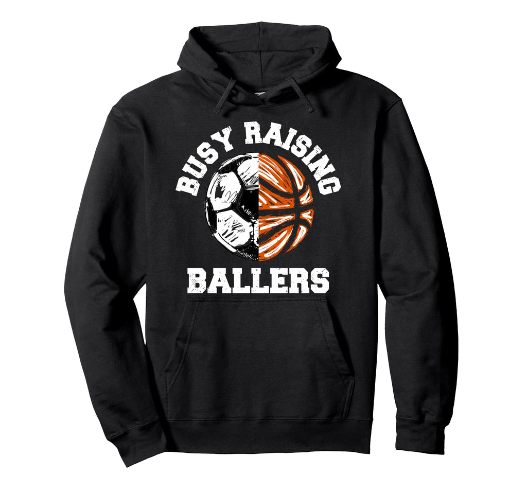 Busy Raising Ballers Funny Soccer Hoodie - Minimalist Print Men Women