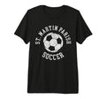 St Martin Parish Soccer Distressed T-Shirt - Casual Everyday Wear Unisex