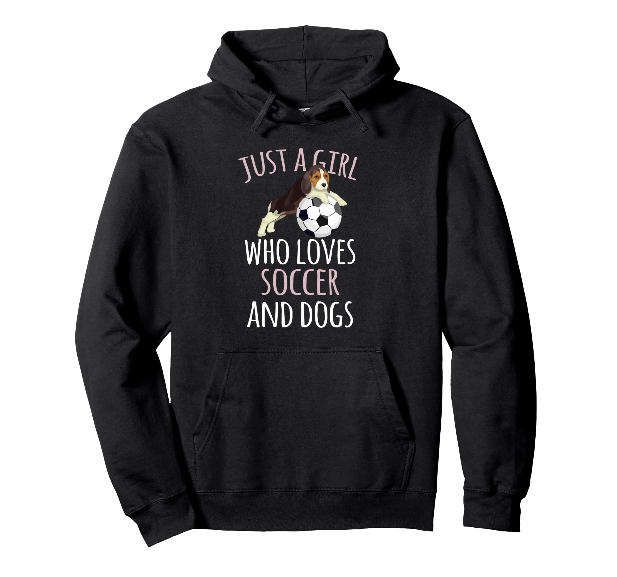Just Who Loves Soccer Playing Dogs Hoodie - Casual Everyday Wear Unisex