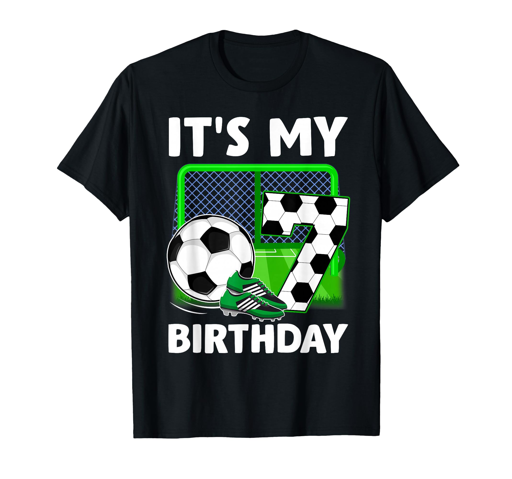 Its My 7Th Soccer Party 7 Year Old T-Shirt - Novelty Apparel Unisex
