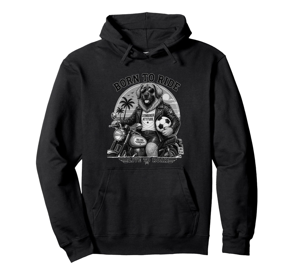 Leonberger Motorbike Love Footbal Soccer Hoodie - Graphic Print Men Women