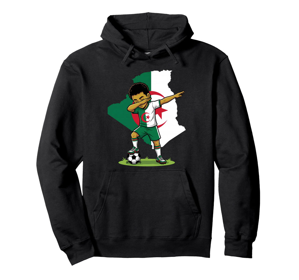 Algeria Soccer Dab Flag Football Hoodie - Fun Novelty Design for Adults