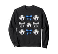 Soccer Balls Bows Soccer Player Blue Sweatshirt - Minimalist Print Unisex