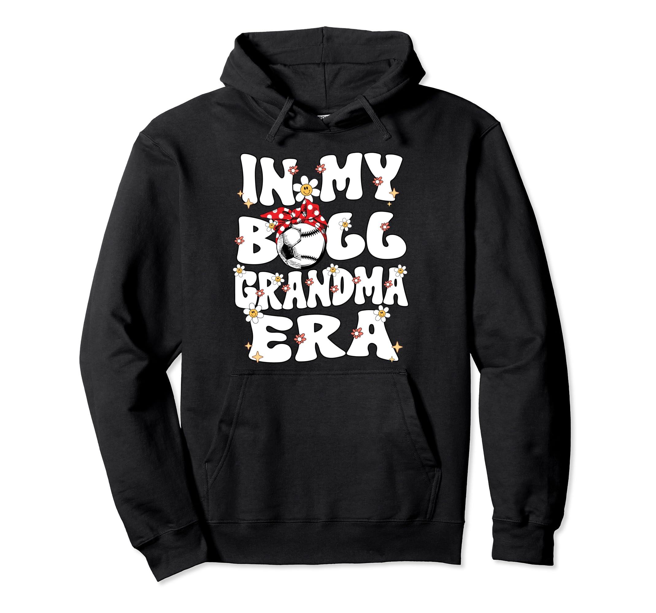 My Ball Grandma Era Groovy Baseball Hoodie - Graphic Print for Adults