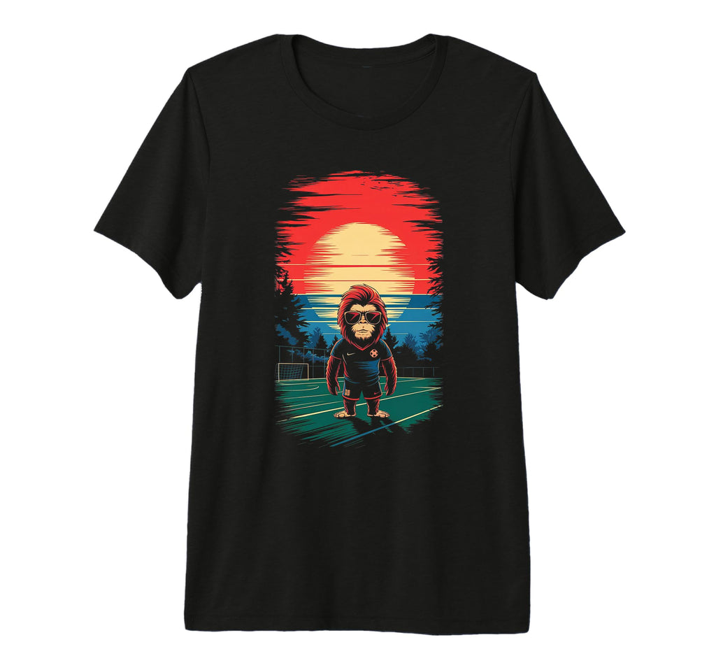 Funny Bigfoot Soccer Football Tri T-Shirt - Casual Everyday Wear Unisex