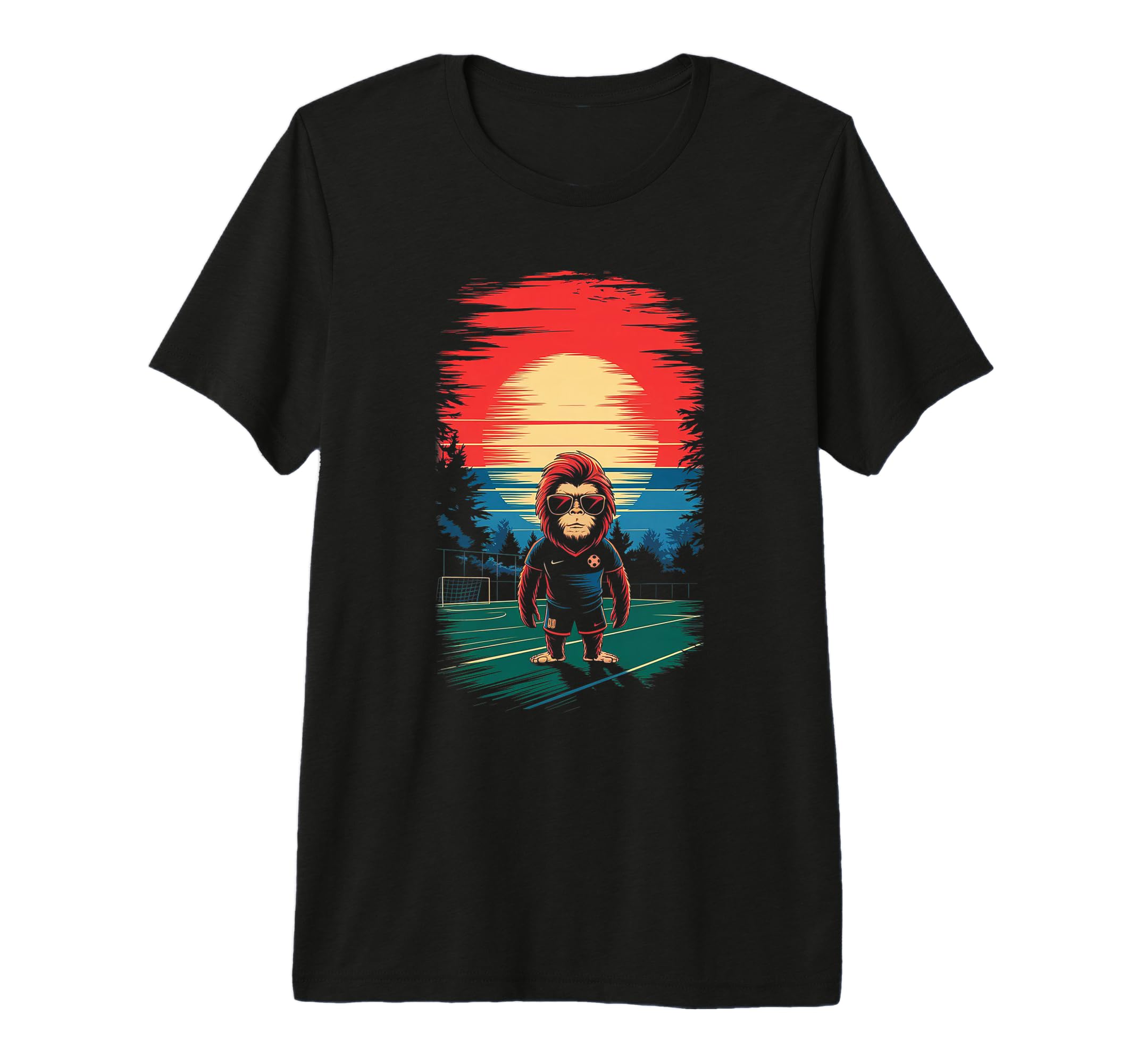 Funny Bigfoot Soccer Football Tri T-Shirt - Casual Everyday Wear Unisex