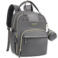 RUVALINO Diaper Bag Backpack, Multifunction Travel Baby Diaper Bag with Changing Pad, Insulated Bottle Holders & Pacifier Case, Large Capacity,Waterproof, Iron Gray
