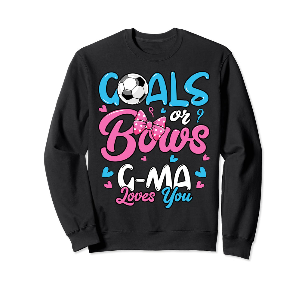 Gender Reveal Goals Or Bows G Ma Sweatshirt - Minimalist Print Unisex