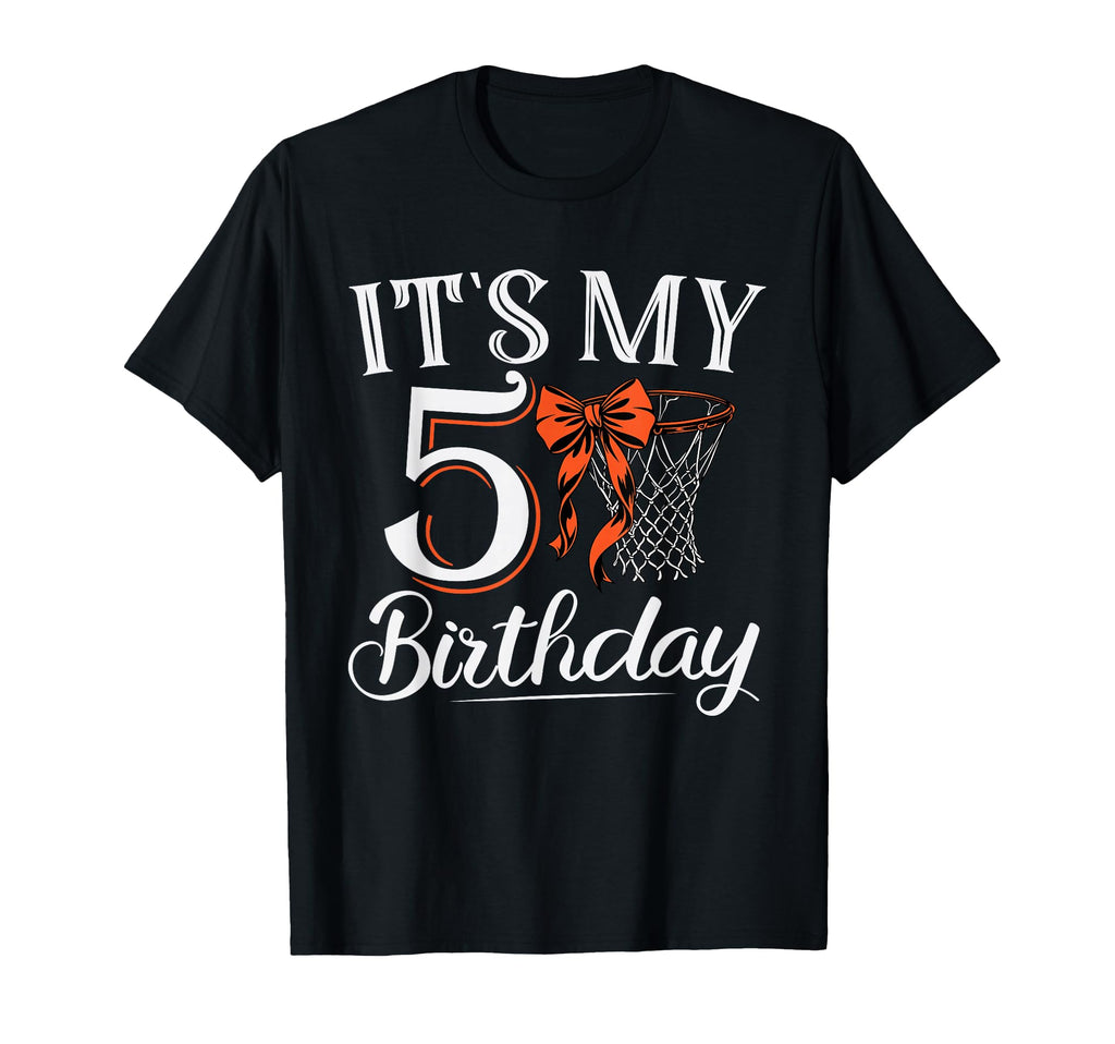 Orange Coquette Basketball Its My 5 T-Shirt - Streetwear Style for Adults