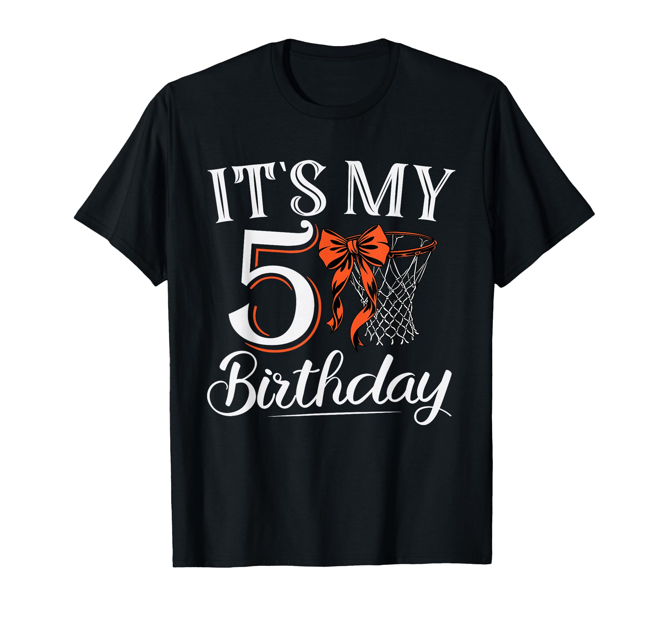 Orange Coquette Basketball Its My 5 T-Shirt - Streetwear Style for Adults