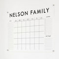 Personalized Clear Acrylic Calendar for Wall, Calendar Whiteboard for Wall, Dry Erase Wall Calendar, Wall Calendar Organizer System for Home (Block, Black, 38"W x 26"H)