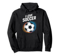 I Love Soccer Vibrant Football Passion Hoodie - Graphic Print Unisex