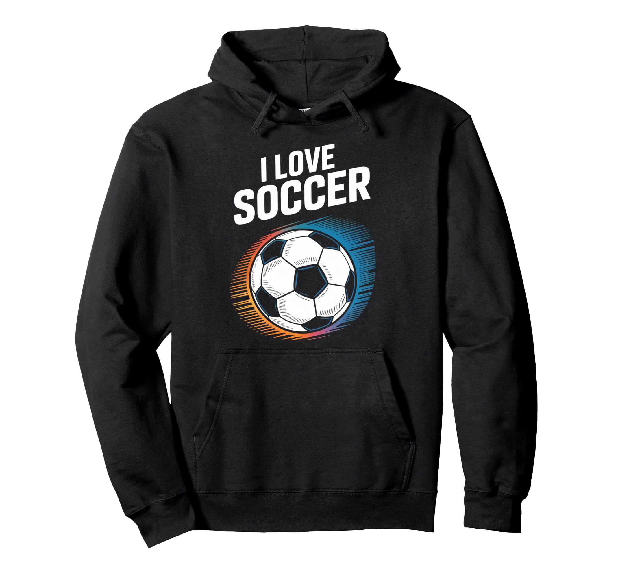 I Love Soccer Vibrant Football Passion Hoodie - Graphic Print Unisex