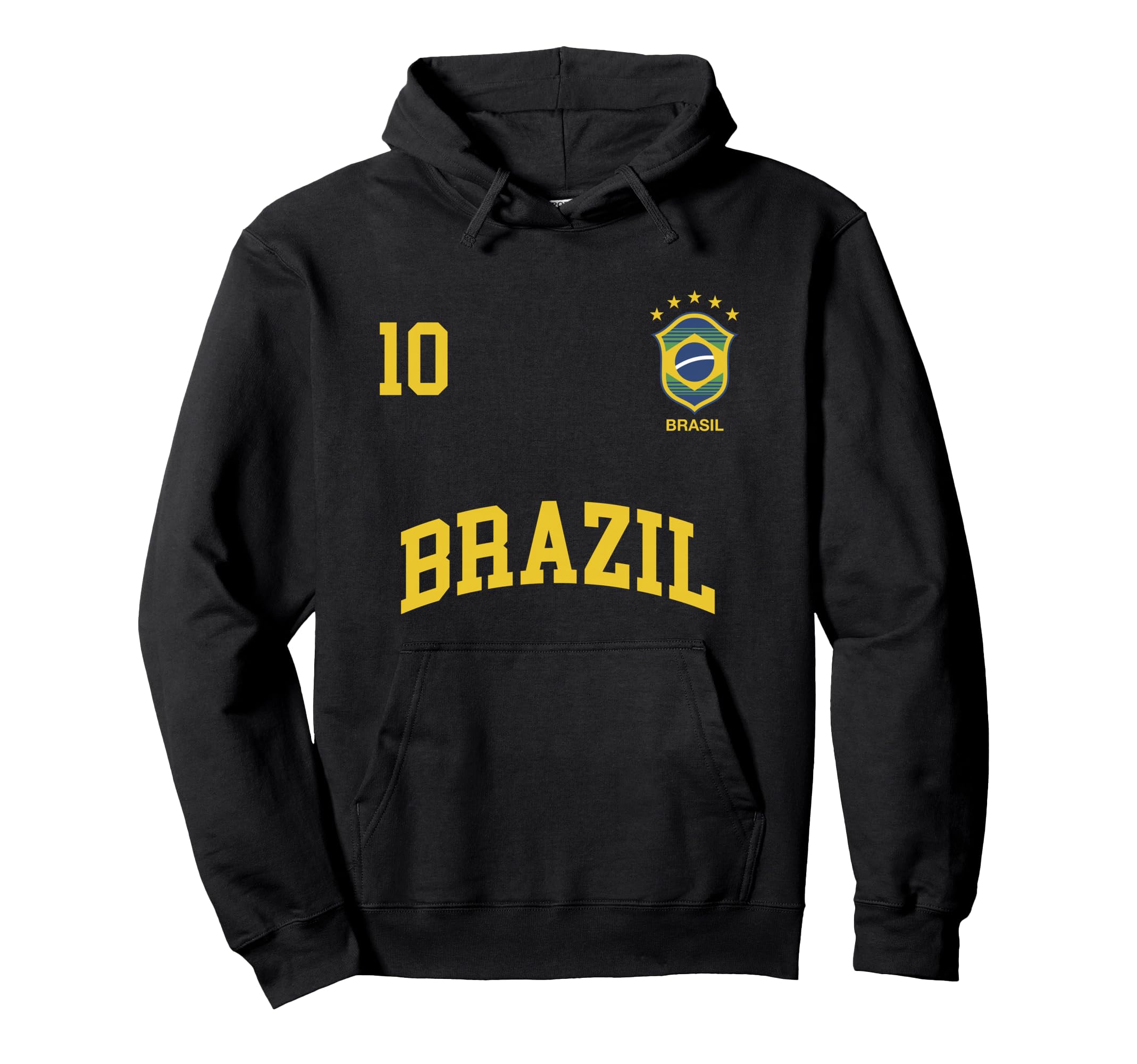 Brazil Team Sports Number 10 Soccer Hoodie - Novelty Apparel Men Women