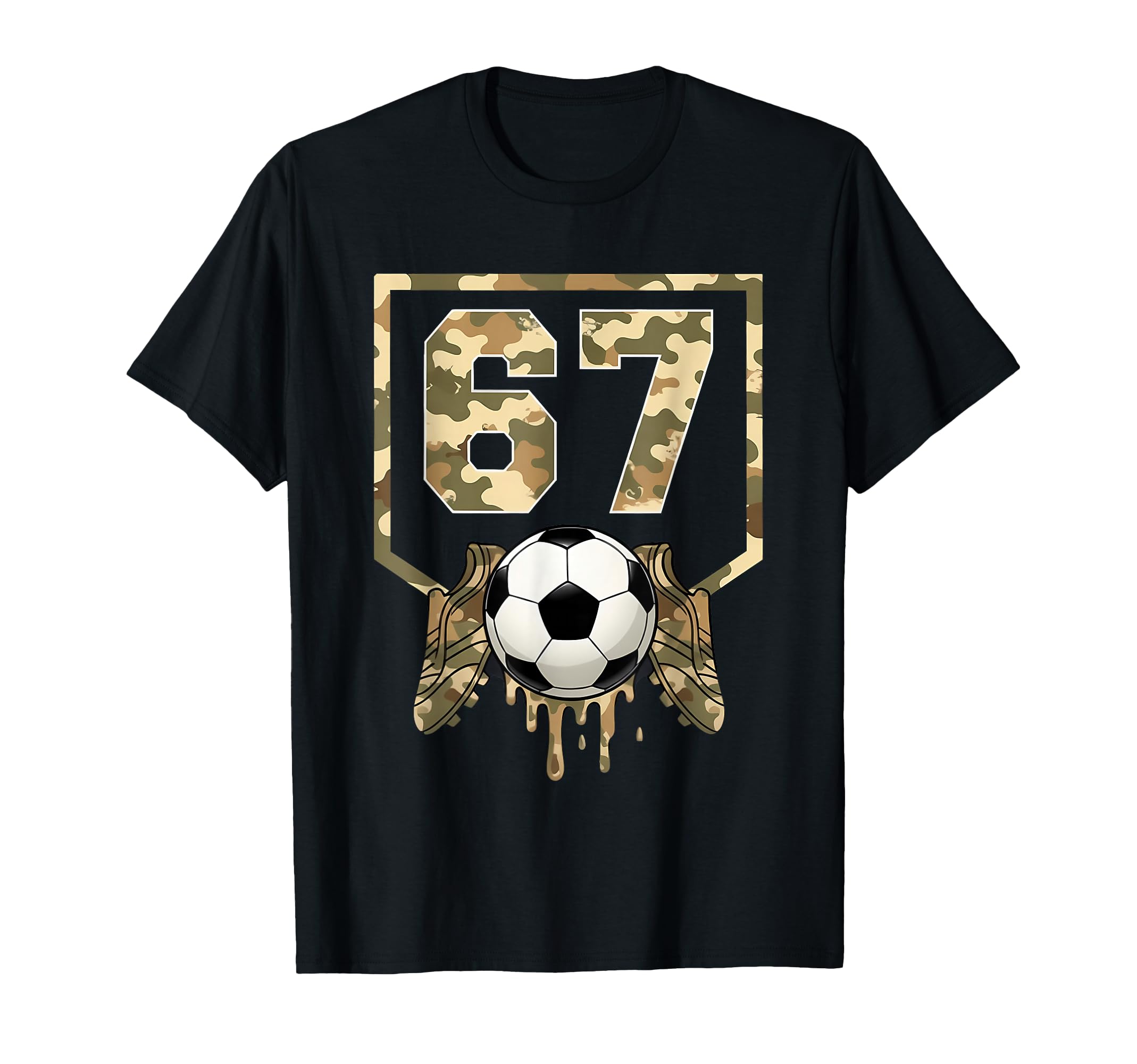 Soccer Drip Number 67 Soccer Player T-Shirt - Aesthetic Graphic for Adults
