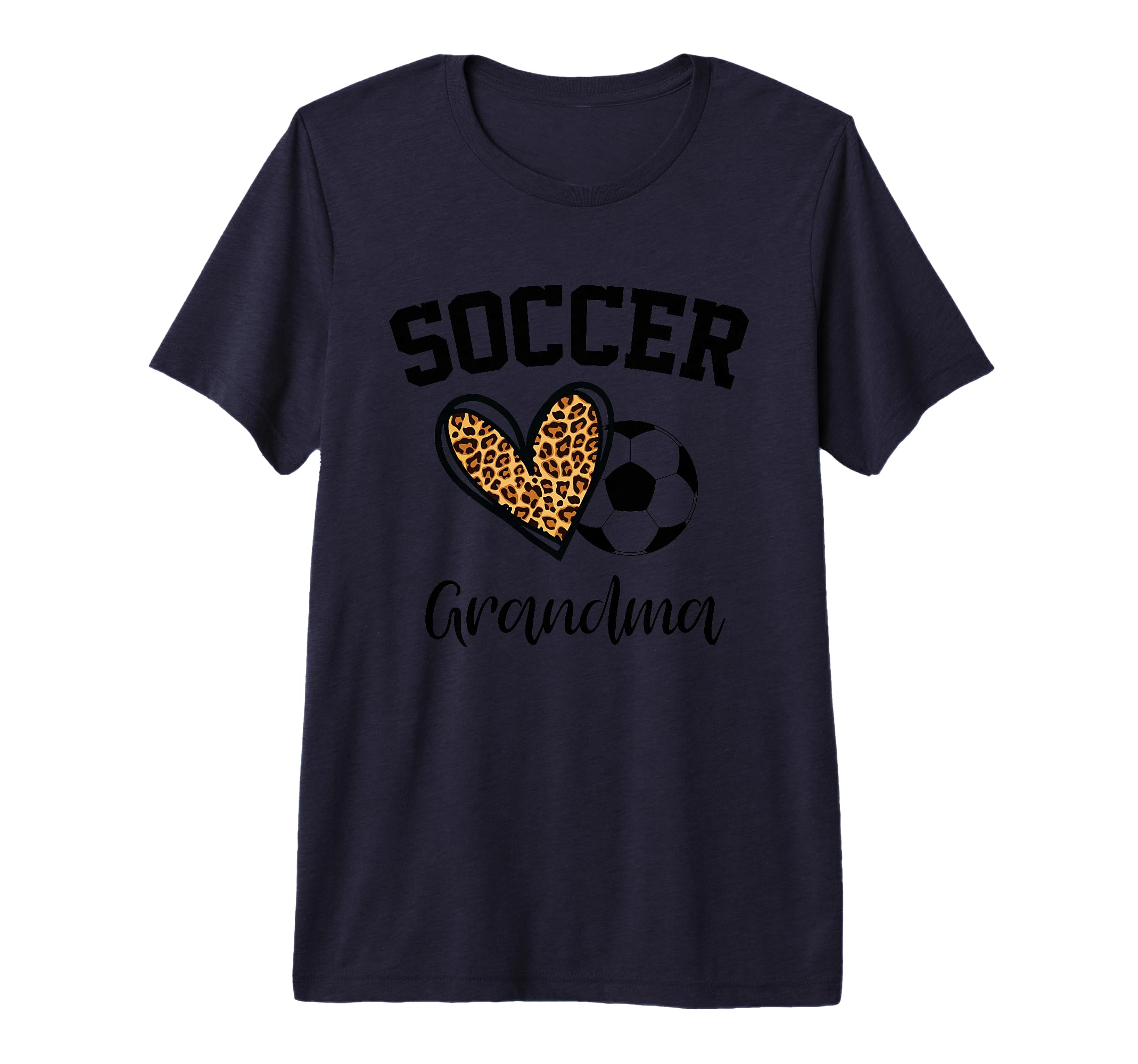 Soccer Grandma Leopard Heart Funny T-Shirt - Aesthetic Graphic for Adults