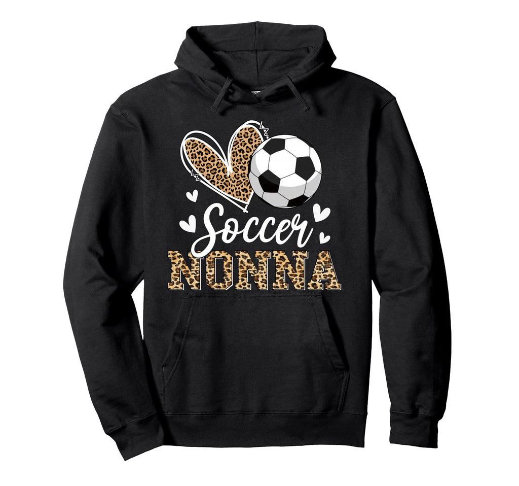 Funny Soccer Nonna Leopard Nonna Soccer Hoodie - Trendy Graphic Unisex