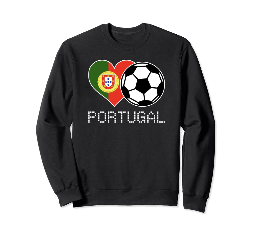 Portugal Soccer Portuguese Flag Love Sweatshirt - Minimalist Print Unisex