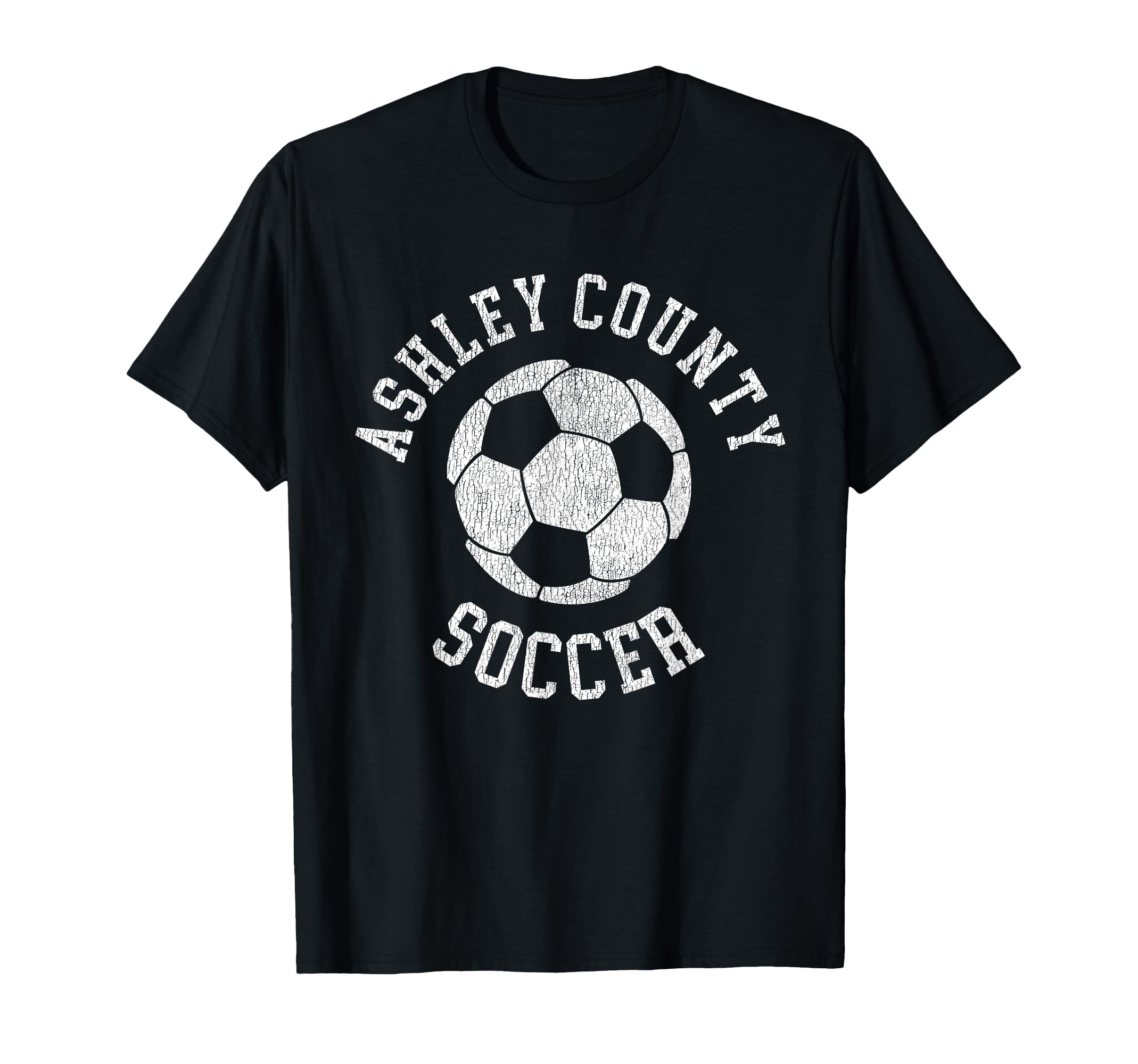 Ashley County Soccer Distressed 90S T-Shirt - Graphic Print Unisex