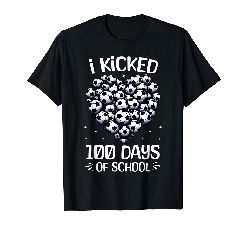 100 Days School Soccer Heart Love T-Shirt - Minimalist Print Men Women
