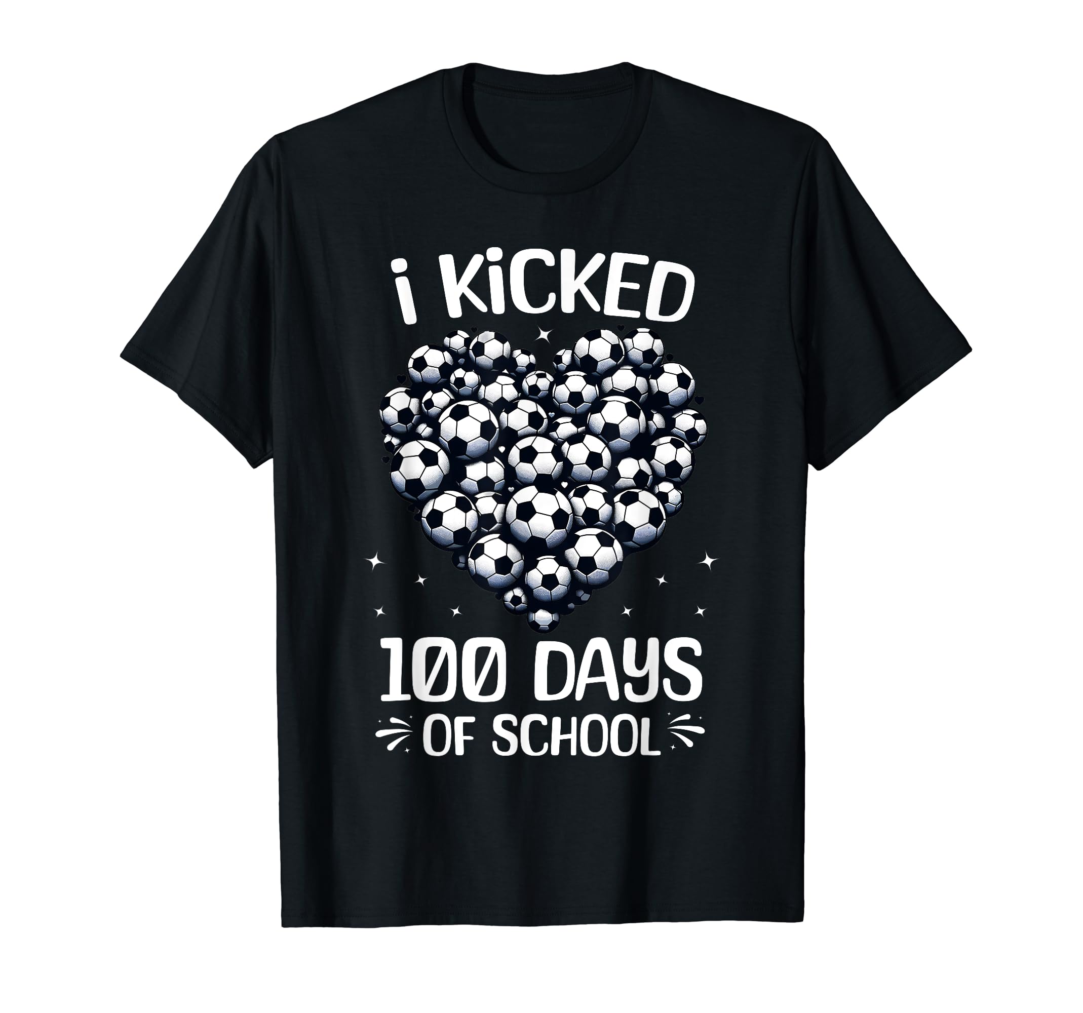 100 Days School Soccer Heart Love T-Shirt - Minimalist Print Men Women