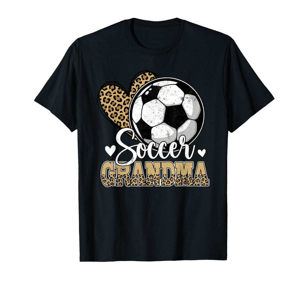 Soccer Grandma Funny Leopard Heart T-Shirt - Custom Art Print Men Women