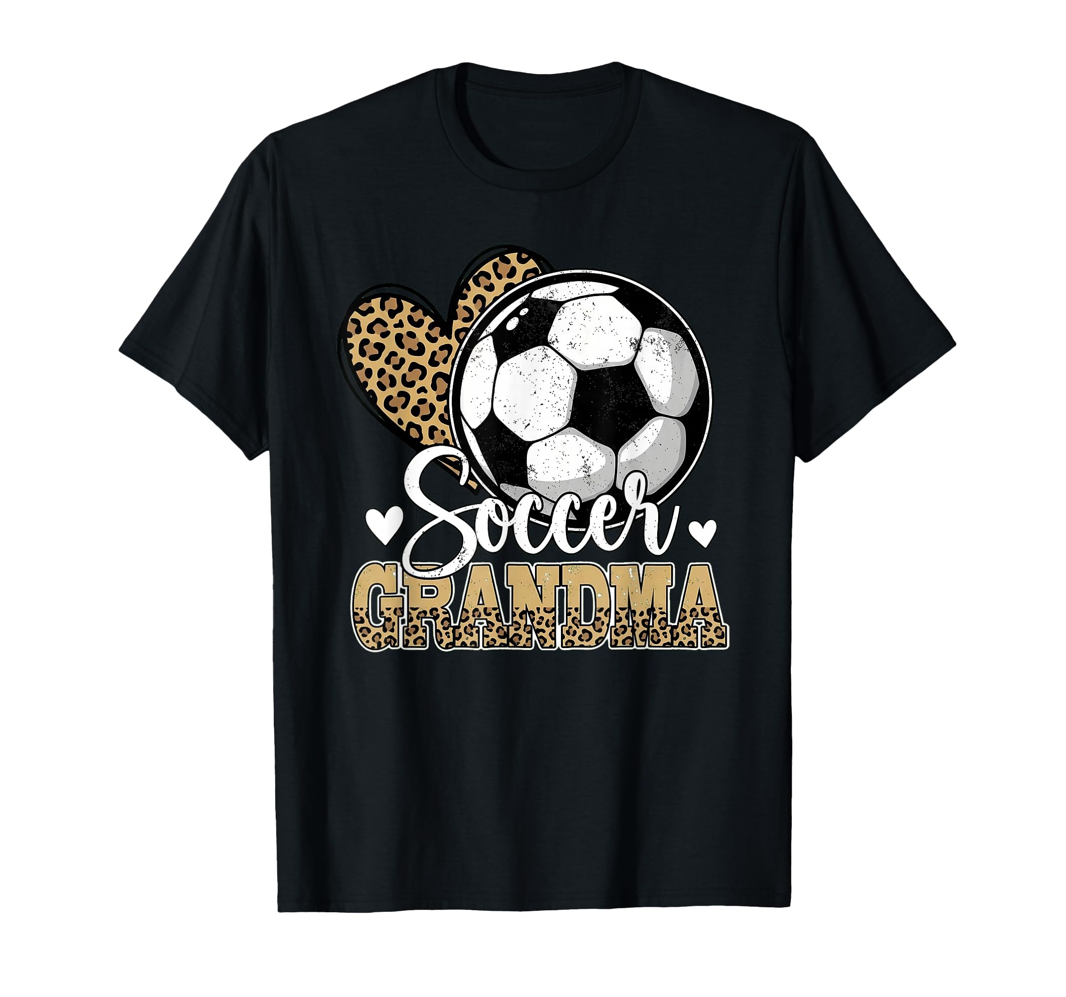 Soccer Grandma Funny Leopard Heart T-Shirt - Custom Art Print Men Women