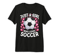 Just Who Loves Soccer Soccer Football T-Shirt - Minimalist Print Unisex