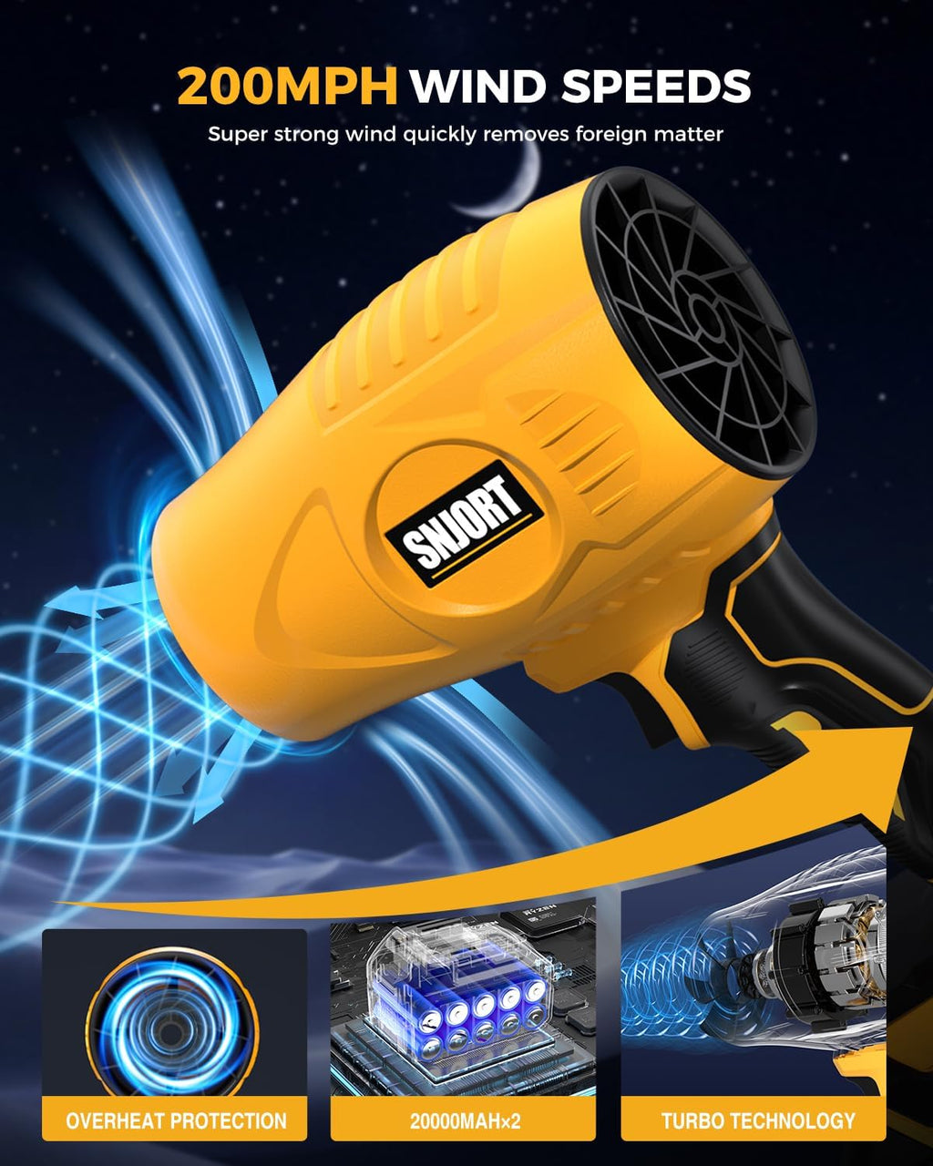 Leaf Blower Cordless with Battery and Charger,500,000 RPM,Extended Nozzle,Lightweight Handheld Design,Blower for Patio Cleaning,car Blowing Water,Blowing Leaves and Dust