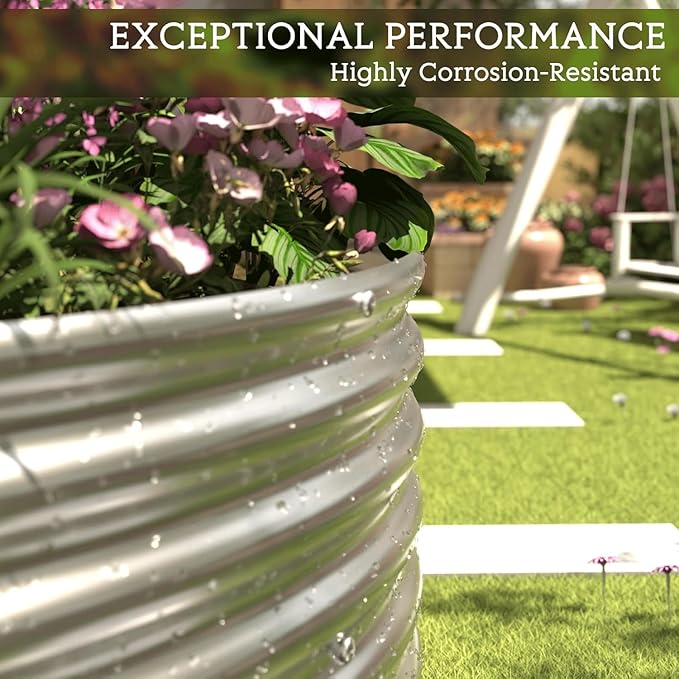 3 Pack 6x3FT Galvanized Raised Garden Bed Outdoor,Metal Garden Bed for Vegetables,Steel Raised Beds for Gardening,Above Ground Garden Box for Flower-QIA