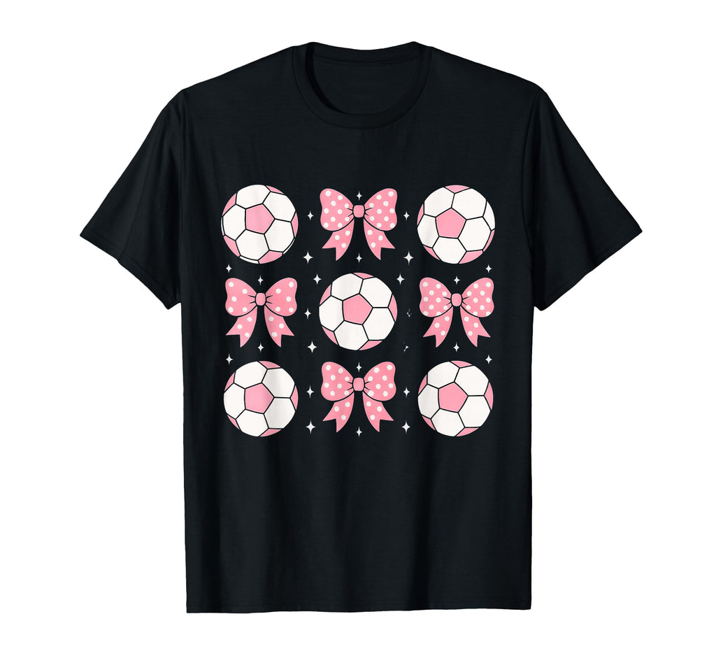 Soccer Coquette Bow Soccer Mom Sister T-Shirt - Unique Graphic Men Women