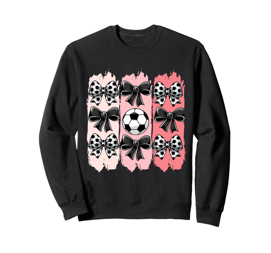 Soccer Coquette Bow Soccer Ball Sweatshirt - Minimalist Print for Adults