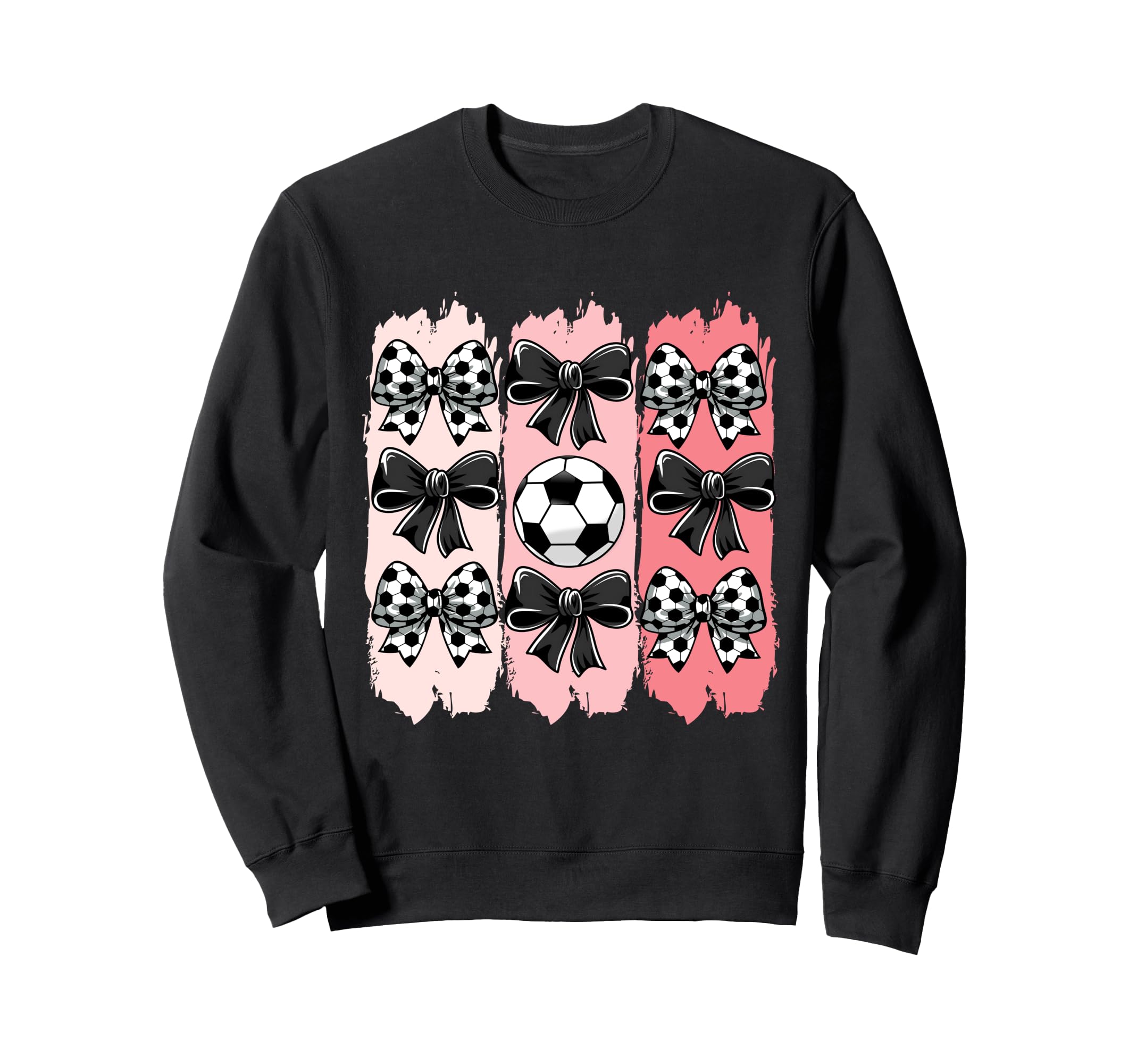 Soccer Coquette Bow Soccer Ball Sweatshirt - Minimalist Print for Adults
